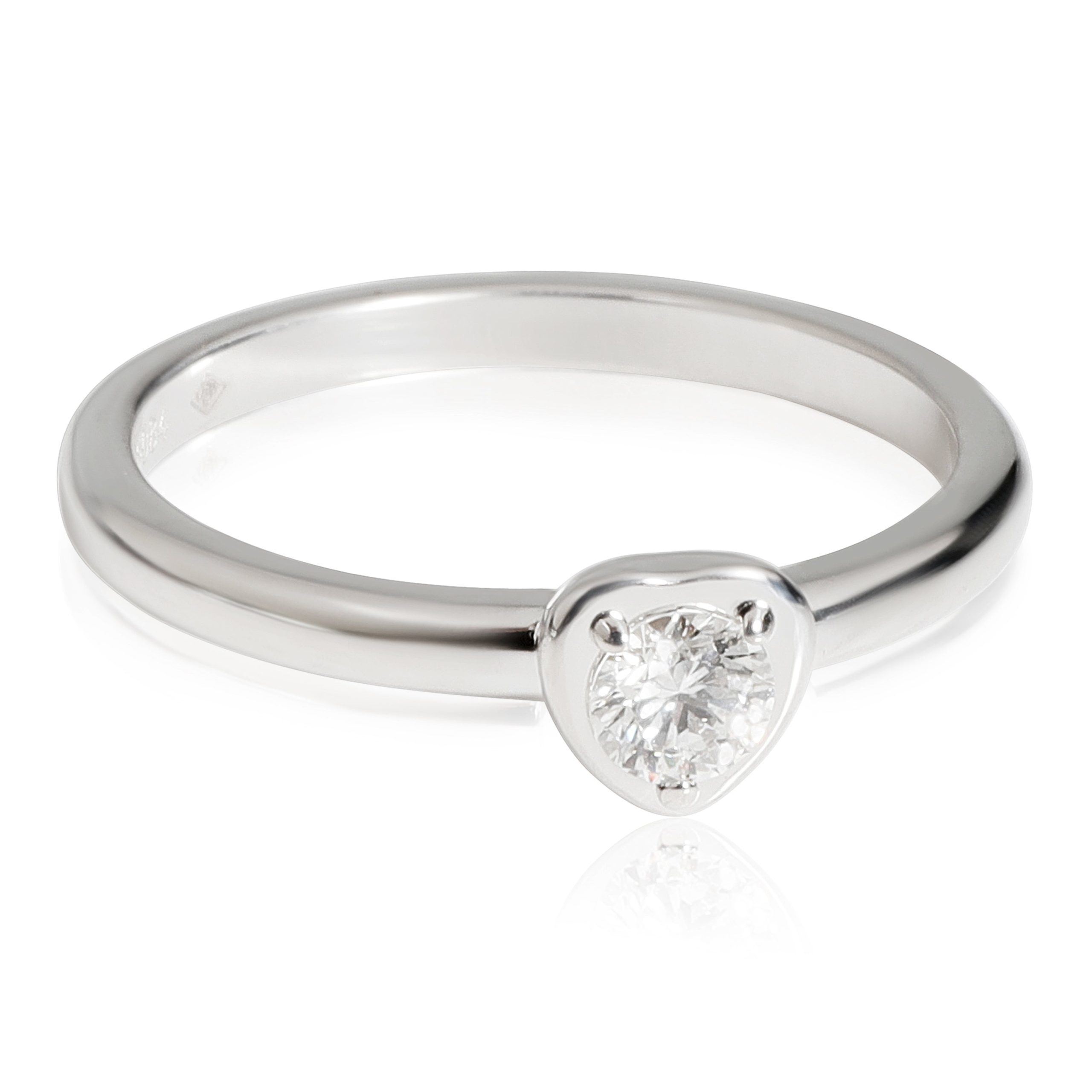 Cartier Diamants Lgers Heart Ring In 18k White Gold 014 Ct
